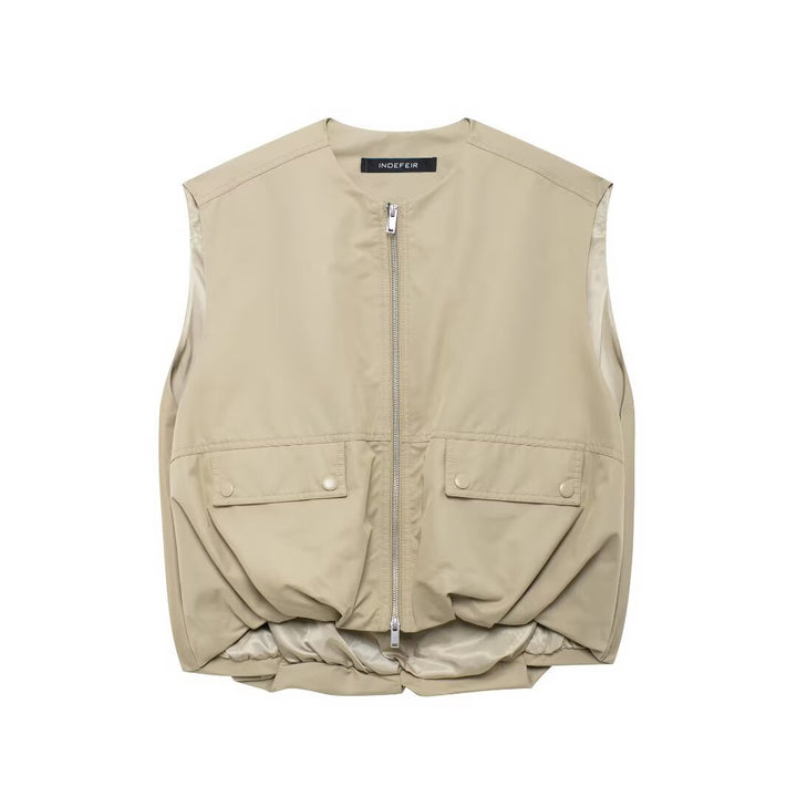 Femme Utility Weste mit Reißverschluss und Taschen-Detail Drune