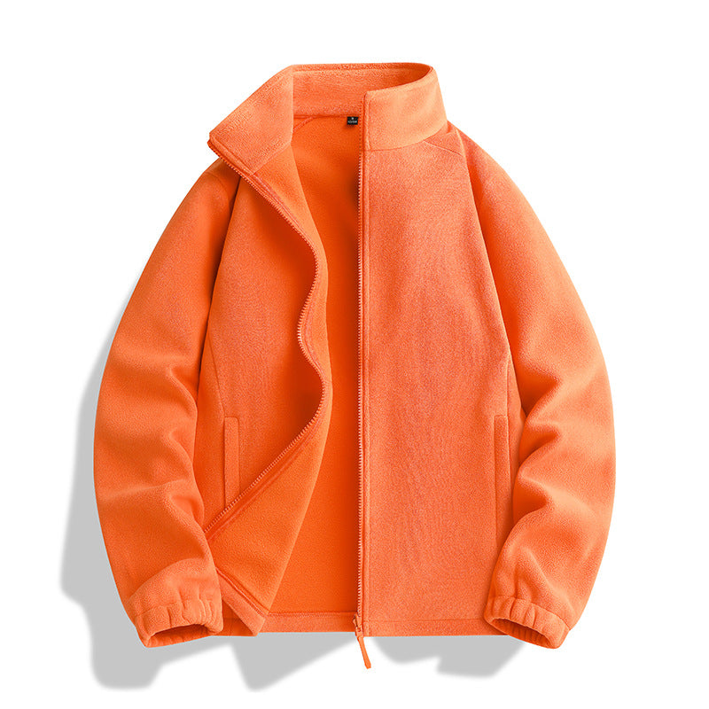 Unisex Fleecejacke mit Stehkragen, durchgehendem Reißverschluss und elastischen Bündchen Drune