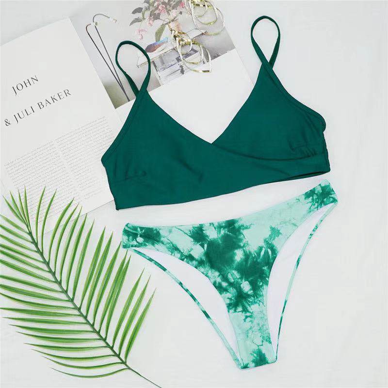 Damen Sportlicher Bikinis mit Kombination aus Wickel-Design Drune