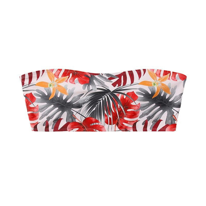 Damen Bandeau-Bikinioberteil mit lebhaftem Pflanzenmuster Drune