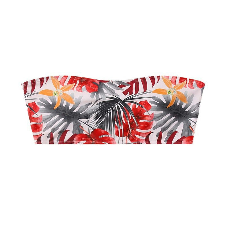 Damen Bandeau-Bikinioberteil mit lebhaftem Pflanzenmuster Drune