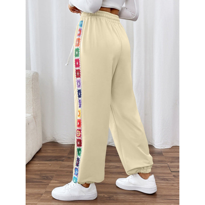 Damen Sportliche Freizeithose mit buntem Streifen Drune