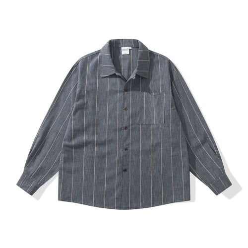 Herren Leichtes Overshirt im Relaxed‑Schnitt mit feiner Streifenstruktur Drune