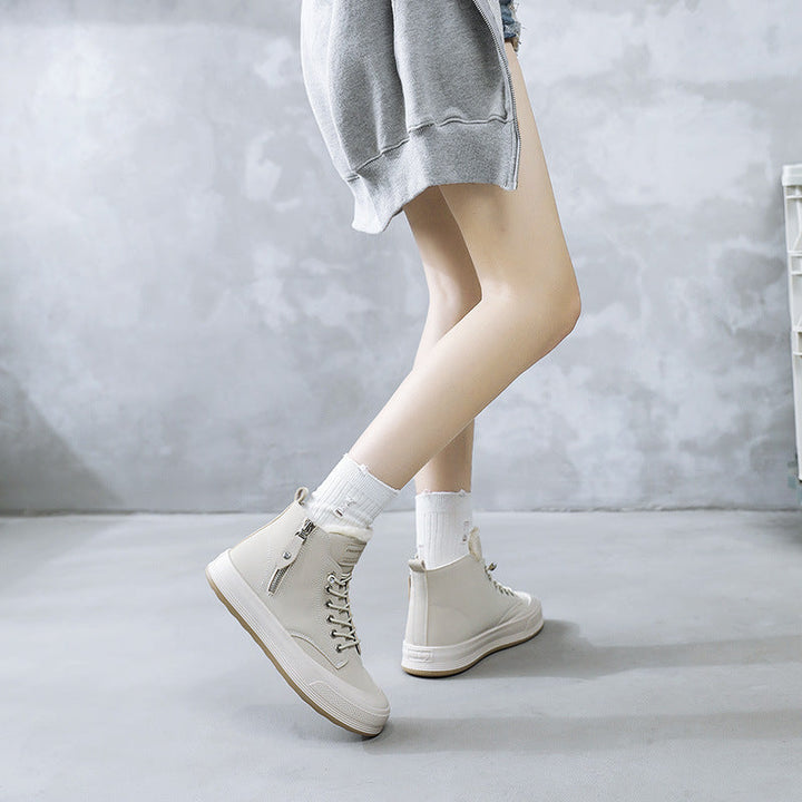 Damen Hohe Sneakers mit kuscheligem Innenfutter und robustem Zipper Drune