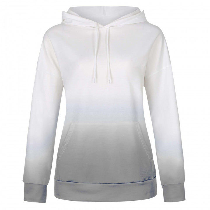 Damen Oversize Kapuzenpullover mit Dip-Dye Farbverlauf und Kängurutasche Drune