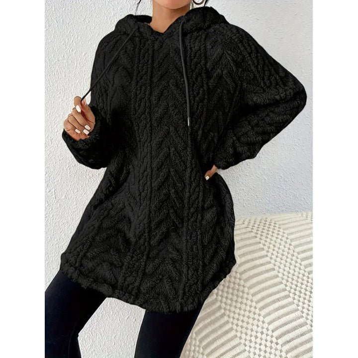 Damen bequemer Kapuzenpullover mit strukturiertem Design Drune