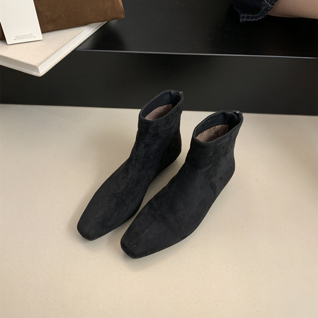 Damen Wildleder Spitz Zehen Knöchel Stiefeletten Drune
