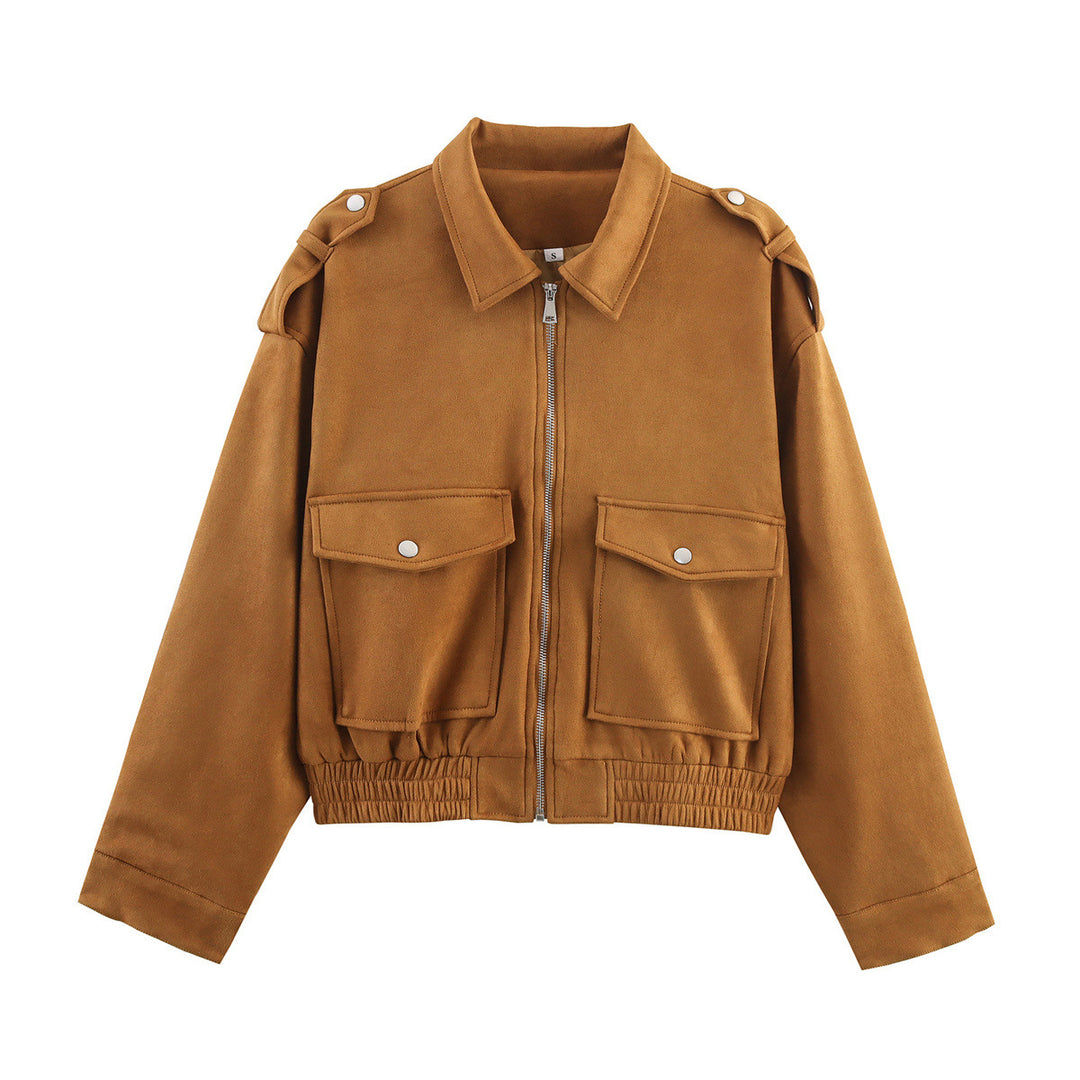 Damen trendige Oversized-Cordjacke mit praktischen Taschen und modischen Schulterdetails Drune