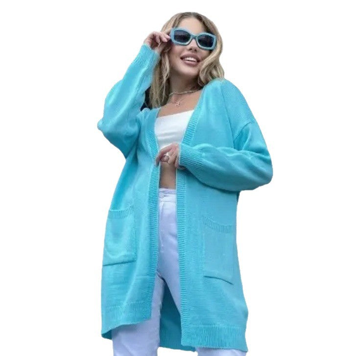 Damen Grobstrick-Cardigan mit großzügigen Taschen und offenem Schnitt Drune