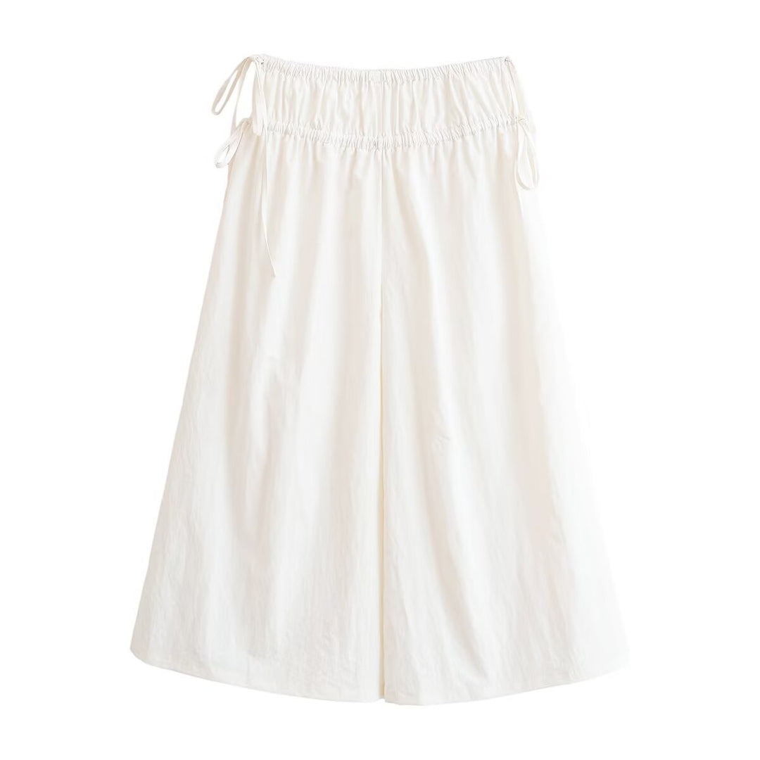 Damen weite Culotte mit elastischem Bund und verstellbarem Bindeband Drune