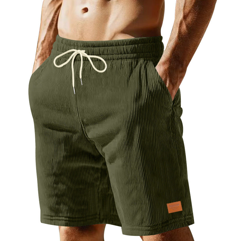 Herren nan lässige Bermudashorts aus feinstrukturiertem Baumwollmix mit elastischem Bund und Kordelzug Drune