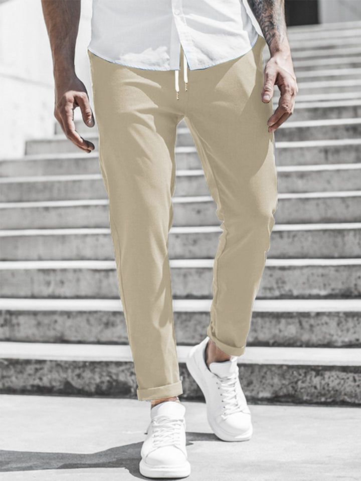 Drune Herren Freizeithose mit Kordelzug und Seitentaschen