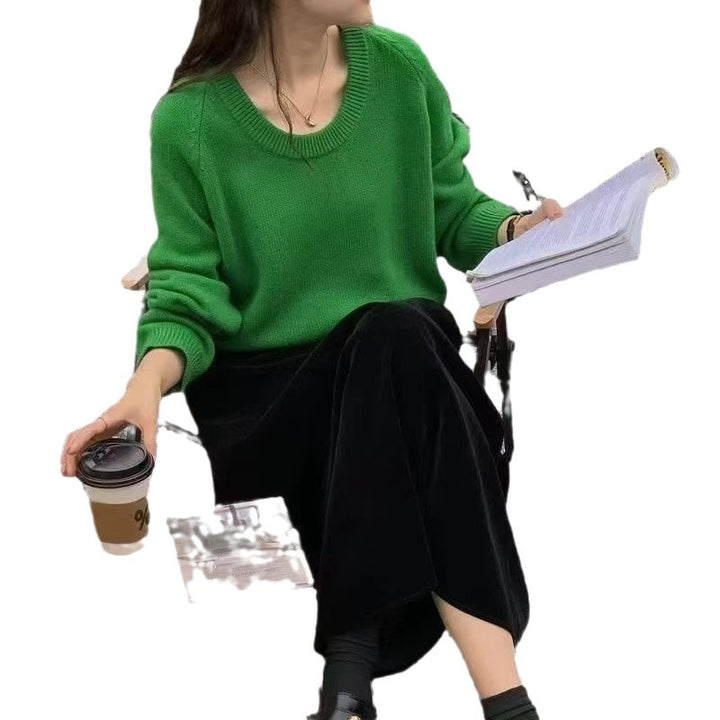 Damen lässiger Pullover mit weitem Schnitt und feiner Textur Drune