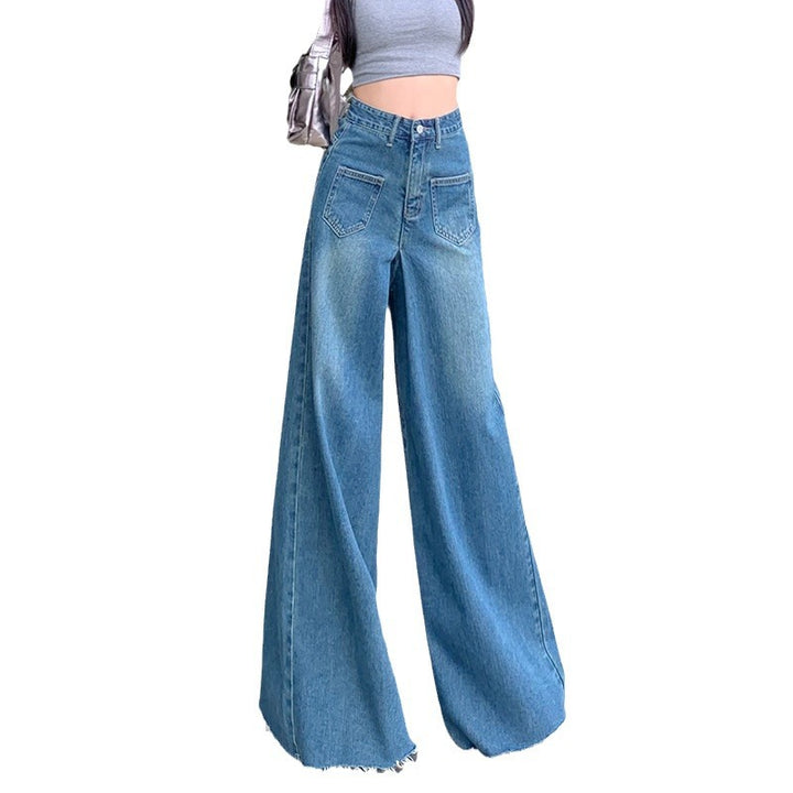 Damen Weitgeschnittene Hochtaillierte Jeans Drune