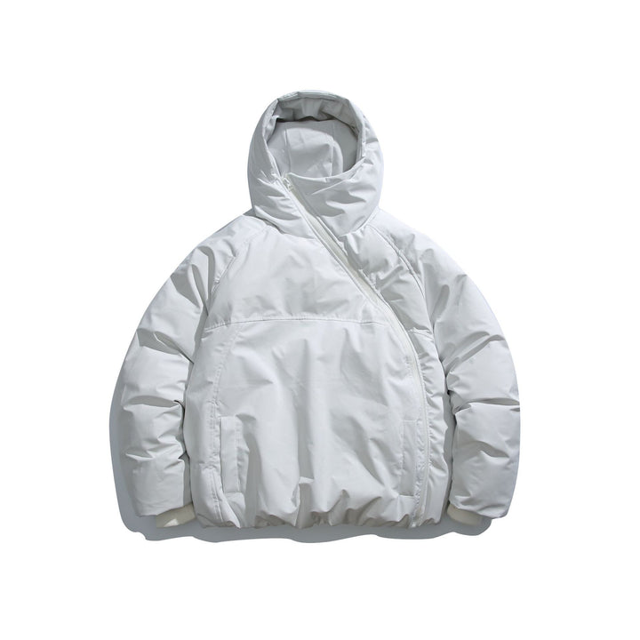 Unisex Kurz geschnittener asymmetrischer Steppparka mit Kapuze und Thermo‑Isolierung Drune