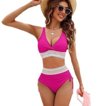 Damen Hochgeschnittener Bikini mit romantischem Spitzen-Detail Drune