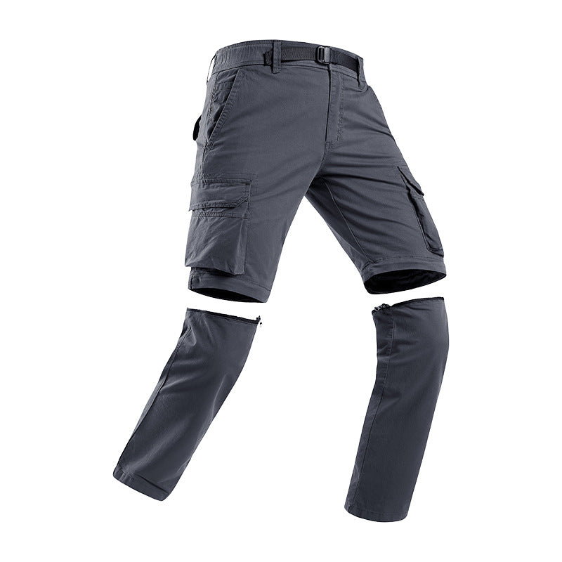Herren Zip-off Convertible-Cargo-Hose mit abtrennbaren Beinen und Mehrfachtaschen Drune