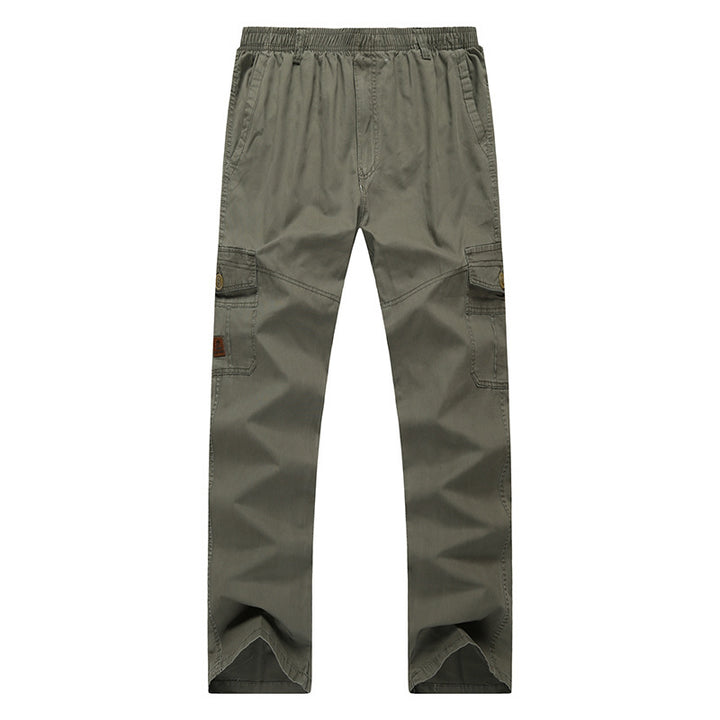 Herren Cargo-Hose mit elastischem Bund, geradem Bein und Mehrfach-Taschen Drune
