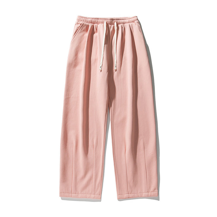 Unisex Weite Relaxed-Hose mit Bügelfalte, elastischem Komfortbund und Kordelzug Drune