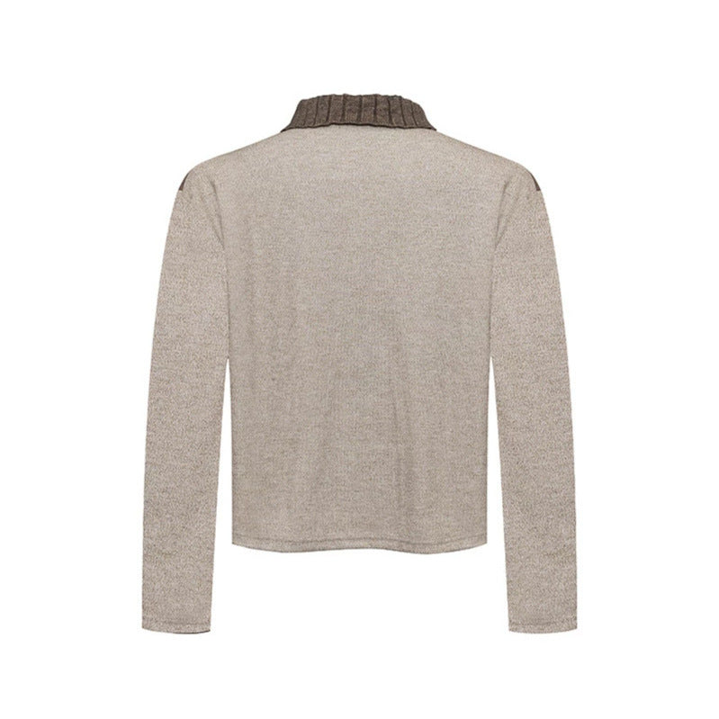 Damen Langarm-Poloshirt mit Halbzip, Kontrastschultern und Knopfmanschetten Drune