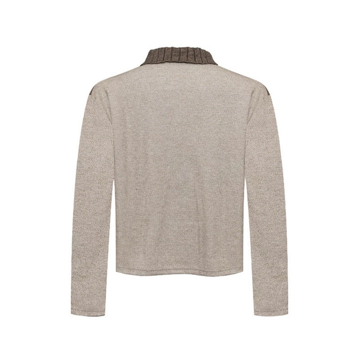 Damen Langarm-Poloshirt mit Halbzip, Kontrastschultern und Knopfmanschetten Drune