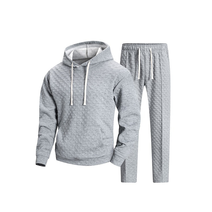 Herren Gesteppter Hoodie- und Jogginghose-Set mit Kapuze, Kängurutasche & elastischem Bund Drune