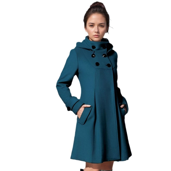 Damen Taillierter Wollmix-Mantel mit hohem Stehkragen und A-Linien-Silhouette Drune