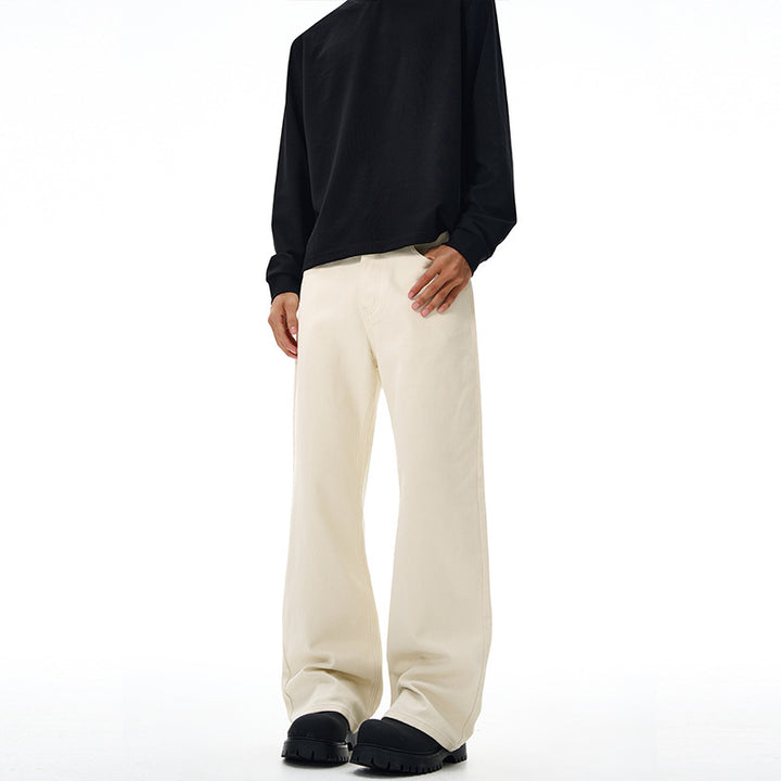Herren Oversized-Baumwoll-Palazzohose mit geradem ultraweitem Bein Drune