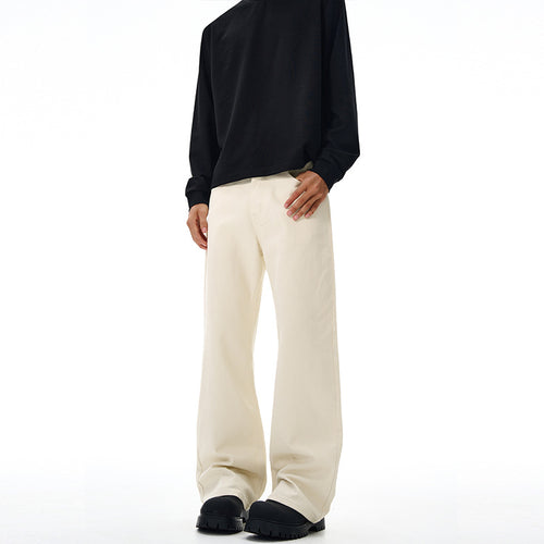 Herren Oversized-Baumwoll-Palazzohose mit geradem ultraweitem Bein Drune