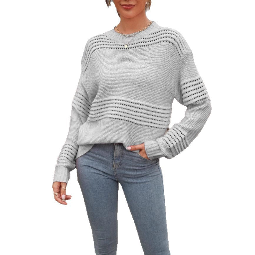 Damen Feiner Strickpullover mit luftiger Struktur Drune