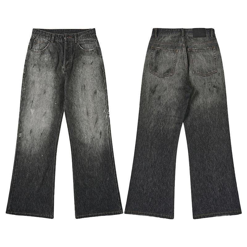 Herren Relaxed‑Straight Denim-Jeans mit Vintage-Waschung und verlängertem Saum Drune