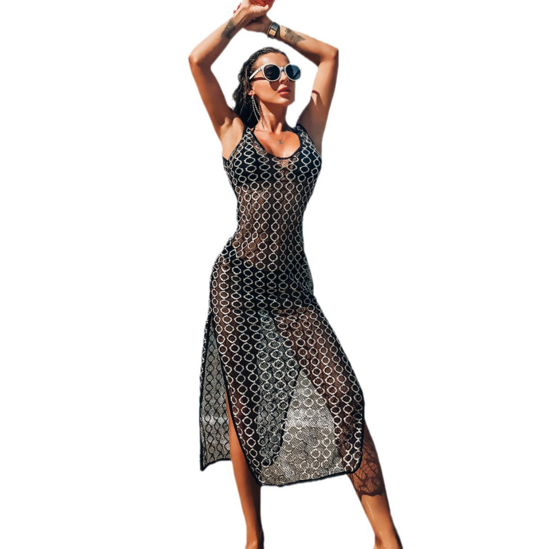 Damen Transparente Strandmode mit geprägtem Muster Drune