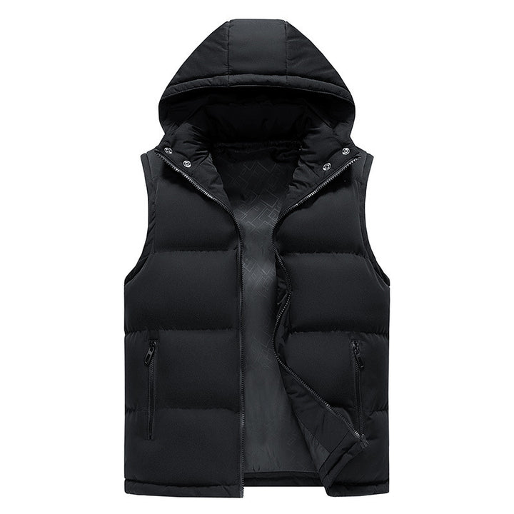 Herren Wattierte Steppweste mit Hoodie Drune