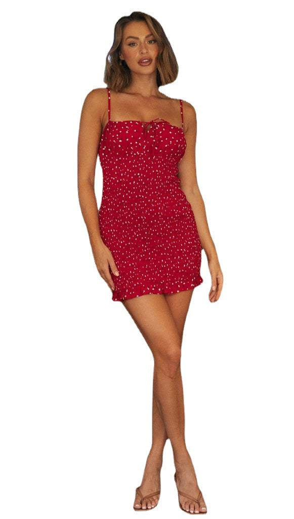 Damen Sommerliches Neckholder-Kleid mit Rüschen Drune
