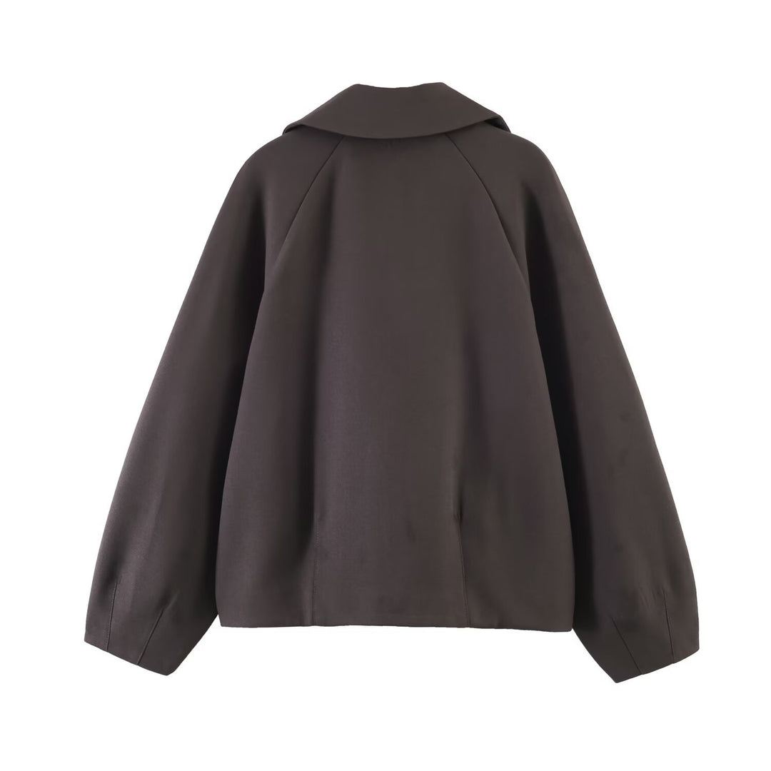 Damen Cropped Boxy-Blazer mit weitem Ballonärmel Drune