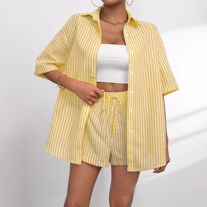 Damen lässiges Hemd und Shorts Set Drune