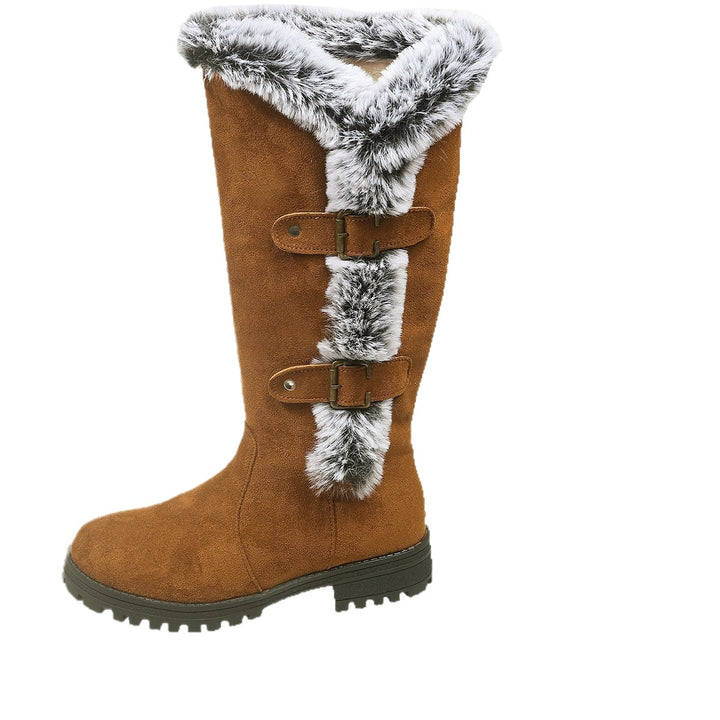 Damen Winterstiefel mit kuscheligem Kunstfellkragen und rutschfester Sohle Drune