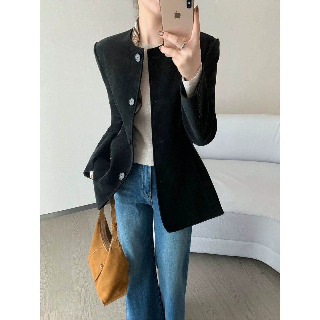 Damen Modischer Blazer mit strukturiertem Design Drune