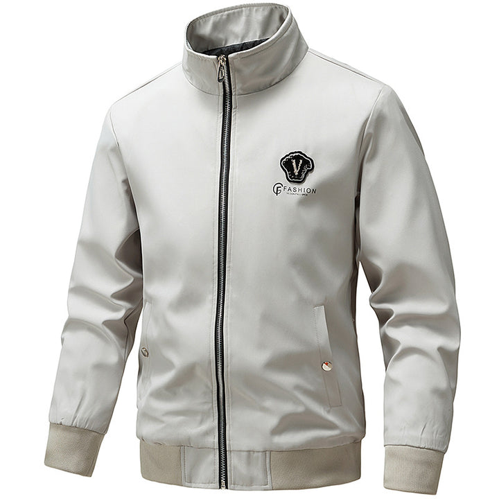 Herren Modische Bomberjacke mit hohem Kragen Drune
