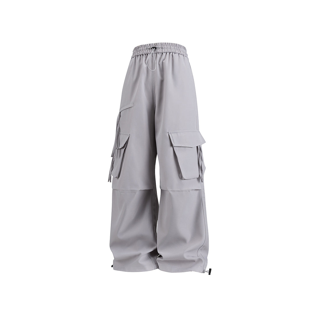 Damen Weite Cargo‑Hose im Baggy‑Cut mit elastischem Tunnelzugbund, Klapp‑Utility‑Taschen und verstellbarem Beinabschluss Drune