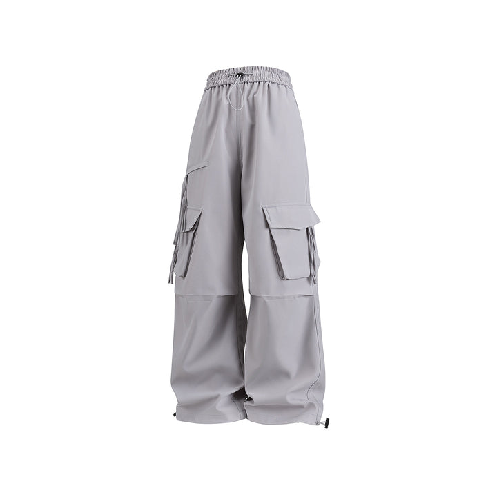 Damen Weite Cargo‑Hose im Baggy‑Cut mit elastischem Tunnelzugbund, Klapp‑Utility‑Taschen und verstellbarem Beinabschluss Drune