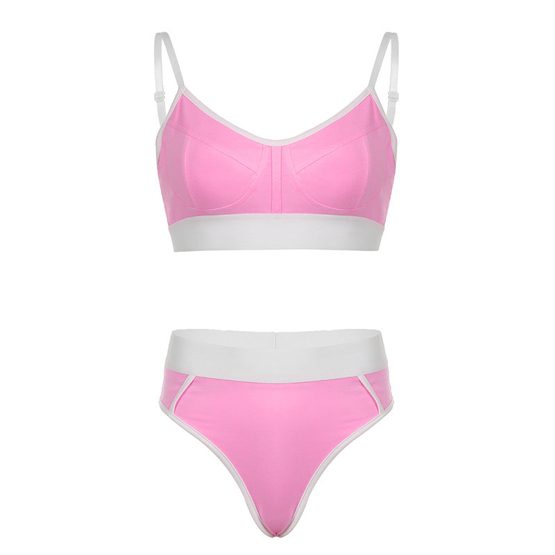 Damen Sportliches Bikini-Set mit verstellbaren Trägern und hohem Schnitt Drune