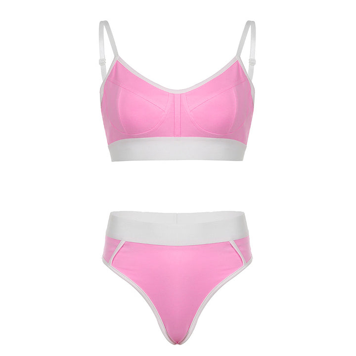 Damen Sportliches Bikini-Set mit verstellbaren Trägern und hohem Schnitt Drune
