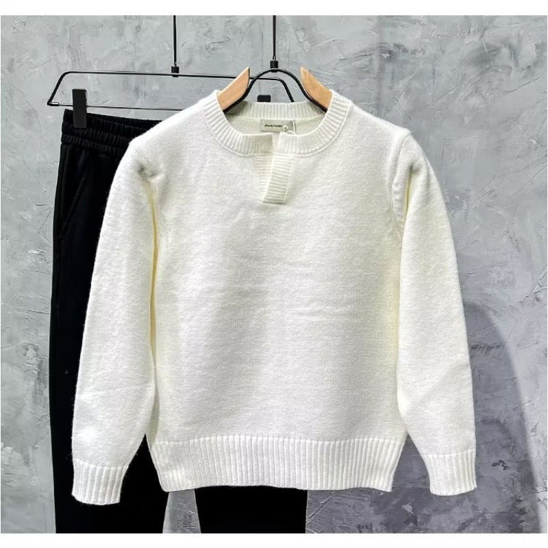 Damen Gemütlicher Strickpullover mit Kragen Drune