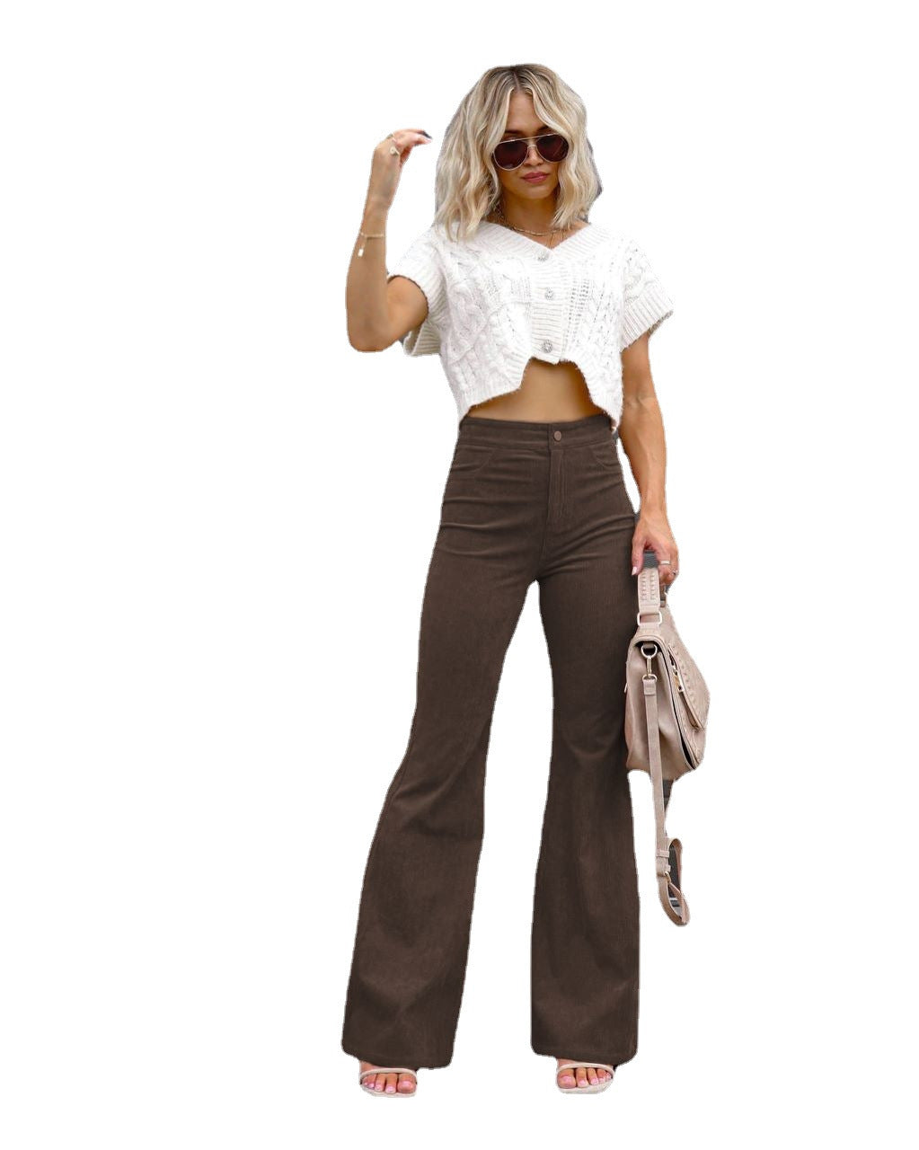 Damen Flared Jeans mit hohem Bund und tailliertem Schnitt Drune
