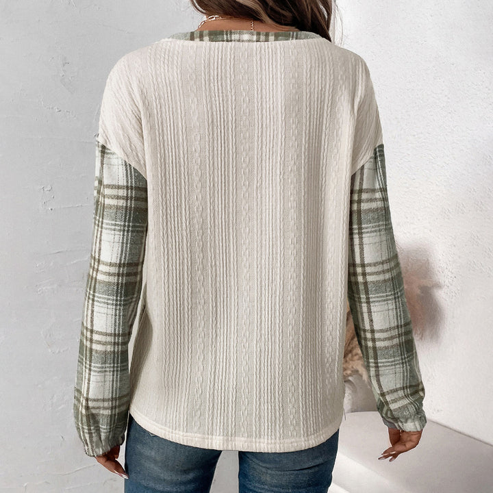 Damen Langarm Hemd mit Karo-Details Drune