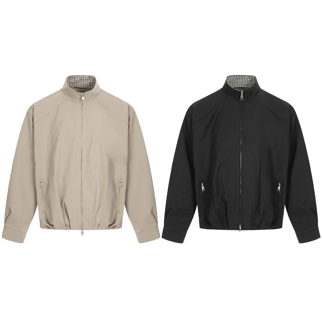 Herren Leichter Windbreaker‑Blouson mit Funnelkragen und verdeckten Reißverschlüssen Drune
