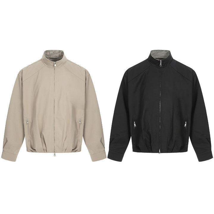 Herren Leichter Windbreaker‑Blouson mit Funnelkragen und verdeckten Reißverschlüssen Drune