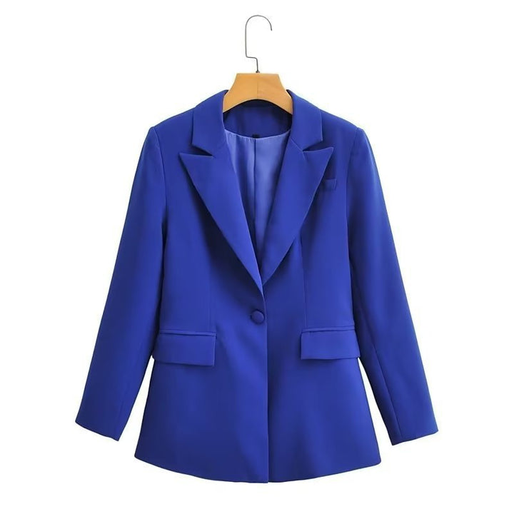 Damen Taillierter Zweiteiler‑Blazer mit konturierter Taille, markantem Revers und weiter Anzughose Drune