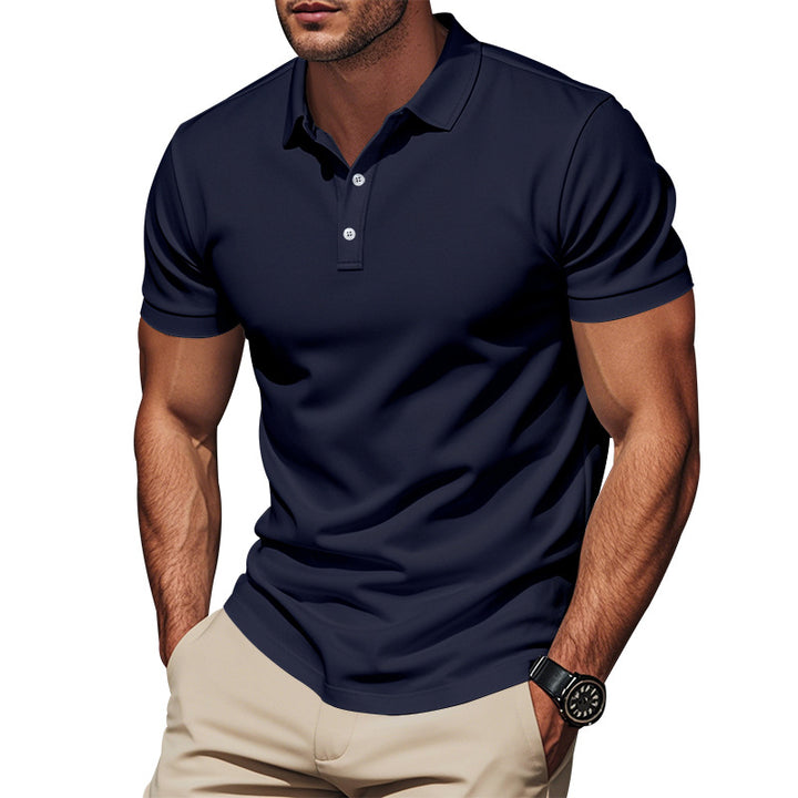 Herren Kurzarm Poloshirt aus atmungsaktivem Baumwollmix mit modernem Kragen Drune